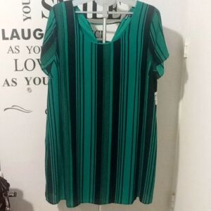 Green & Black Stripped Dress